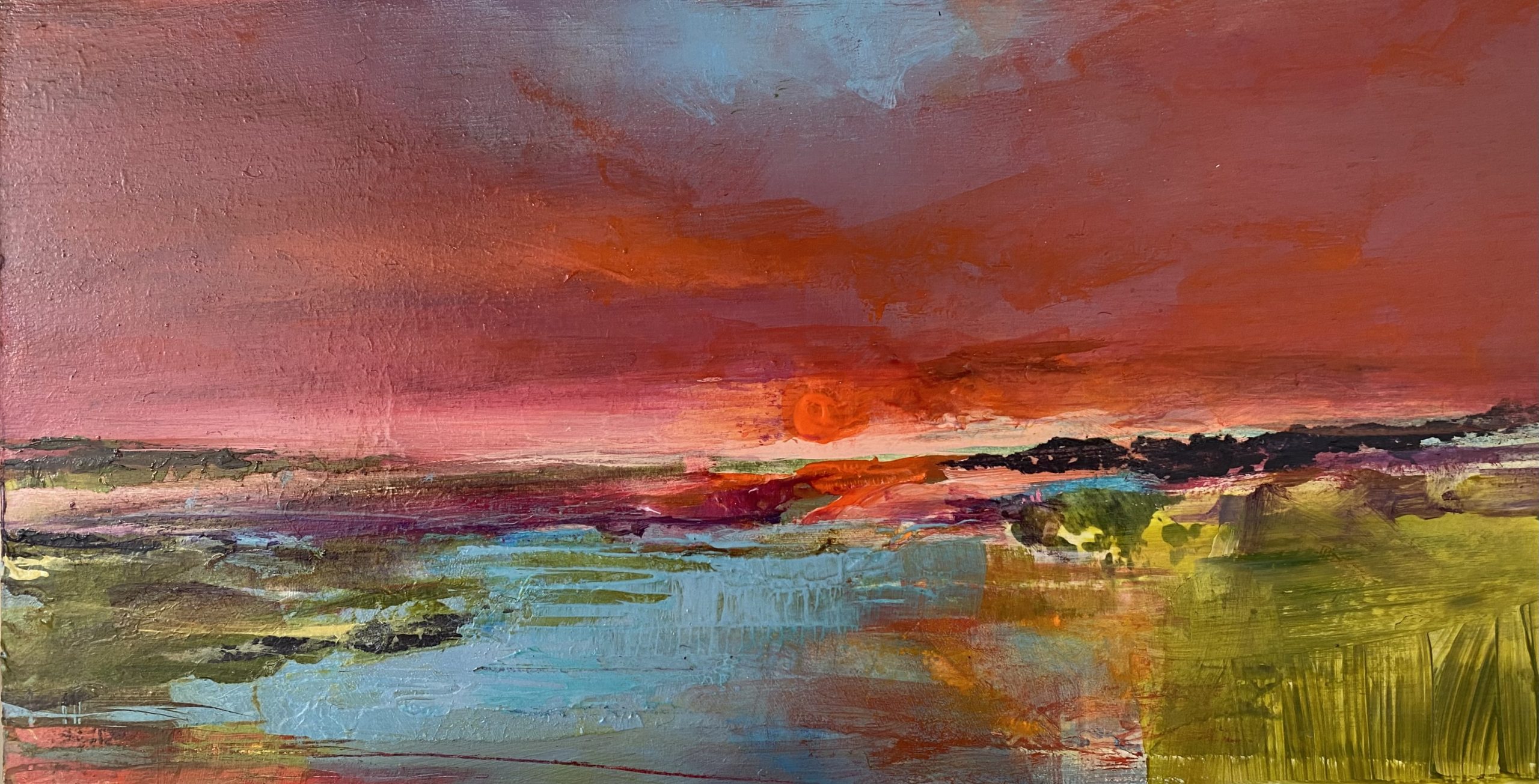 Sunset painting by artist Tracey Ross