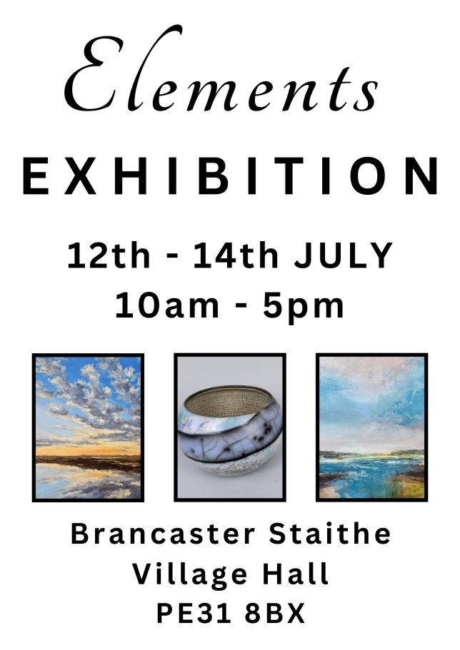 Tracey Ross - Elements group exhibition at Brancaster Staithe Village Hall