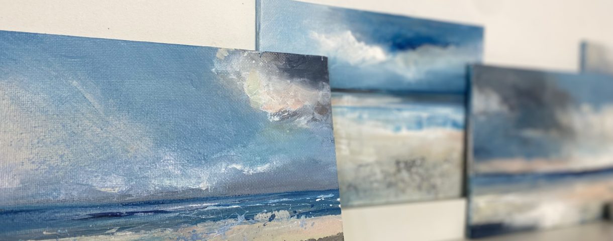 Small seascape paintings by artist Tracey Ross
