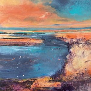 Summer sunset on the Norfolk coast by artist Tracey Ross