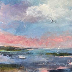 I just loved creating this mini collection of nine seascape paintings inspired by summer, titled ‘Norfolk Summer Light'. Capturing the vibrant hues of the reeds while strolling along the creeks near beautiful Norfolk coast. This piece measures 15cm x 15cm square and is available unframed, allowing you the freedom to select a frame of your choice. Acrylic and mixed media on cradle panel. Signed on the reverse. Please note colours may vary slightly.