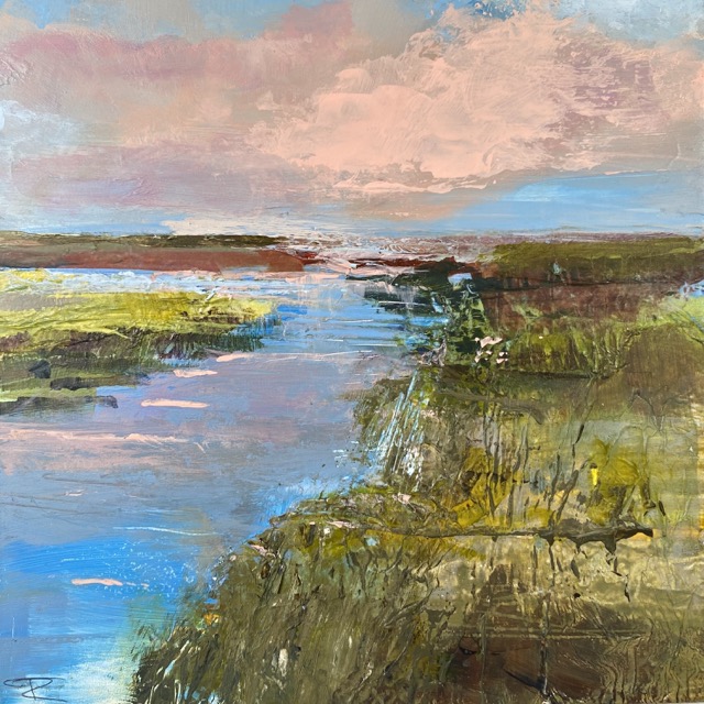 Norfolk Creek with a pink sky by Tracey Ross